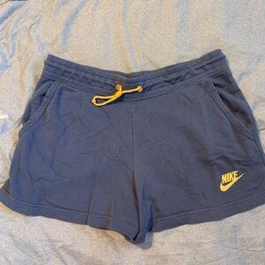 Nike Women's Athletic Shorts in Navy and Yellow